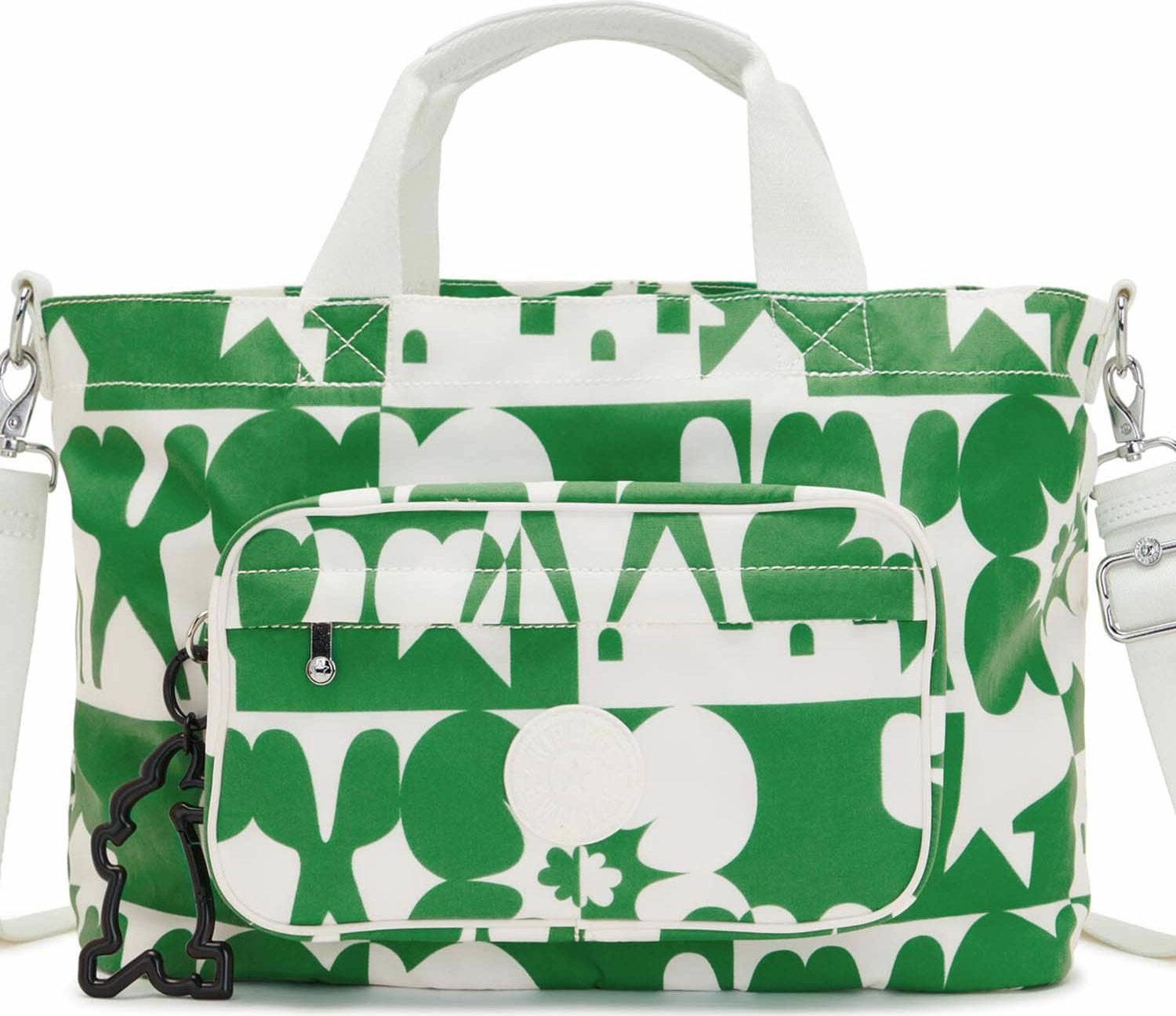 KIPLING Nákupní taška 'Jihoon' zelená / bílá