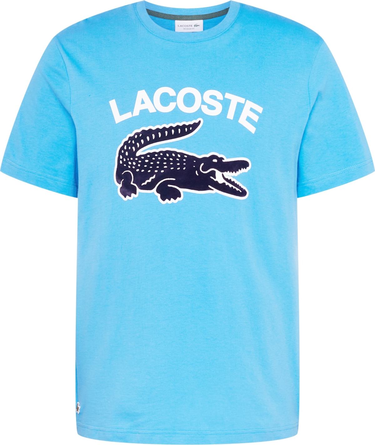 LACOSTE Tričko námořnická modř / azurová / bílá