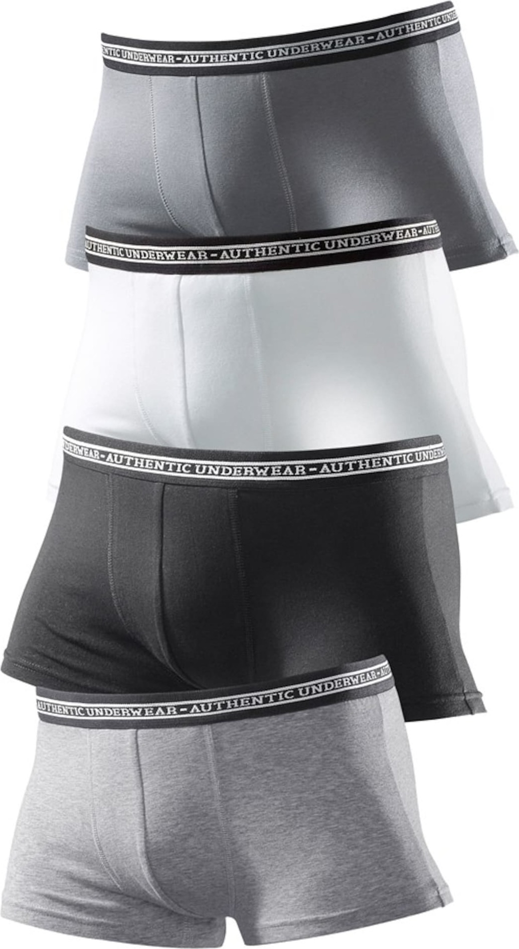 AUTHENTIC UNDERWEAR Boxerky světle šedá / tmavě šedá / bílá