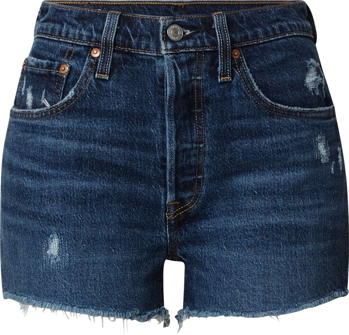 LEVI'S Džíny '501® ORIGINAL SHORT DARK INDIGO - WORN IN' tmavě modrá