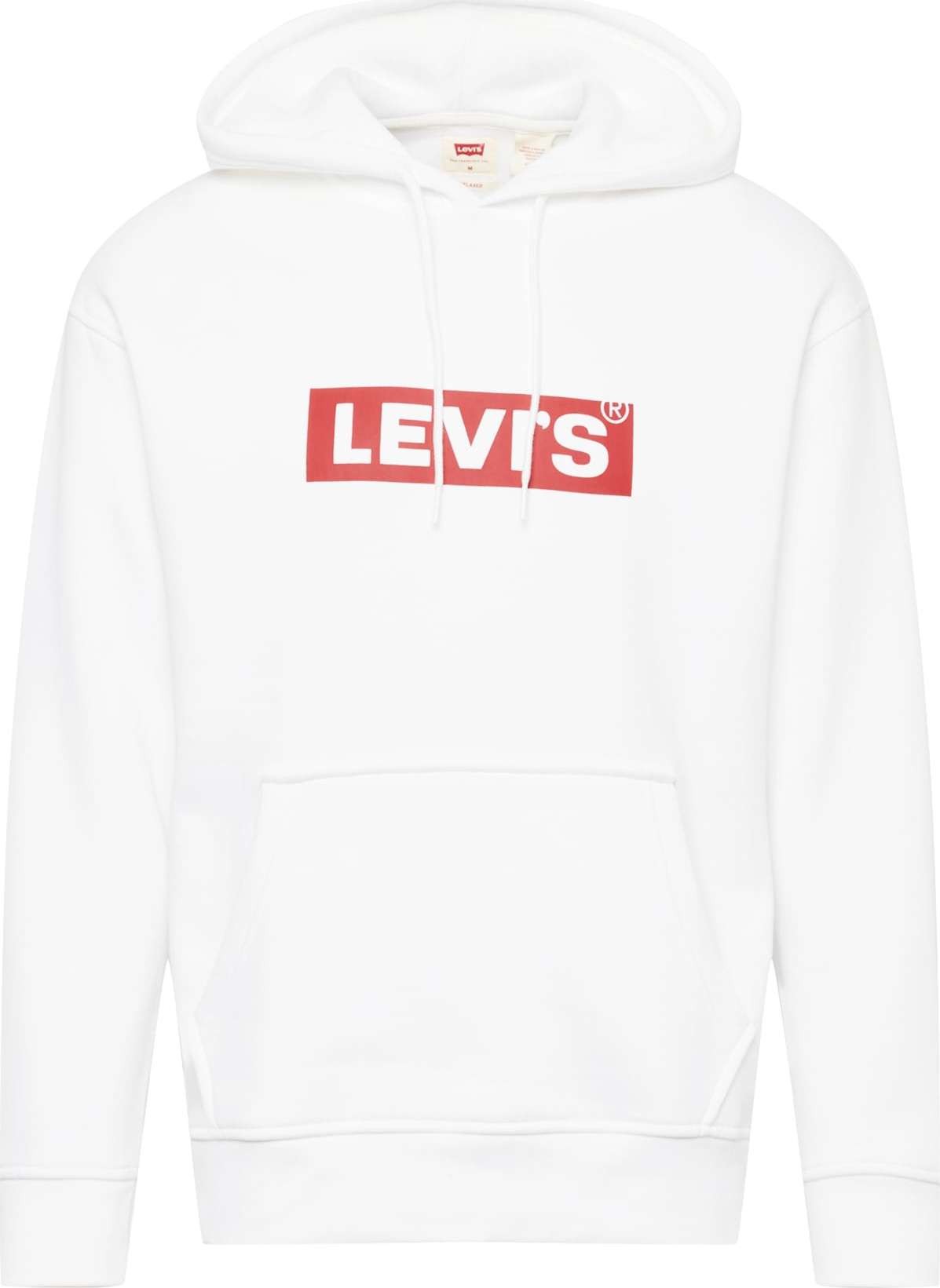 LEVI'S Mikina 'T3 RELAXD GRAPHIC HOODIE NEUTRALS' červená / bílá