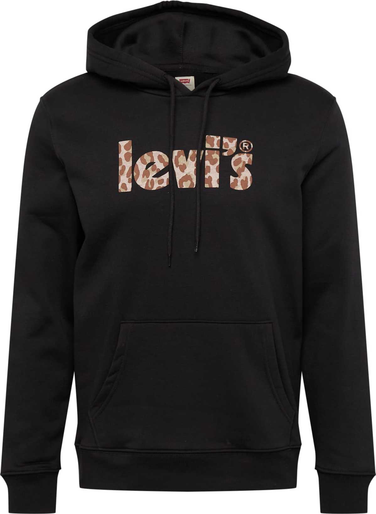 LEVI'S Mikina 'LSE_T3 GRAPHIC HOODIE BLACKS' písková / světle hnědá / černá