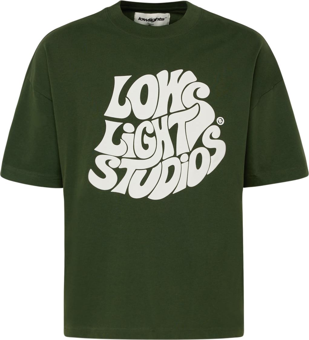 Low Lights Studios Tričko khaki / bílá