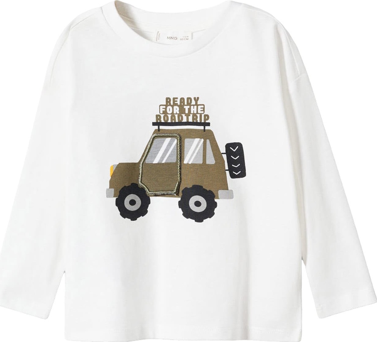 MANGO KIDS Tričko 'FLAP' režná / šedá / khaki / černá