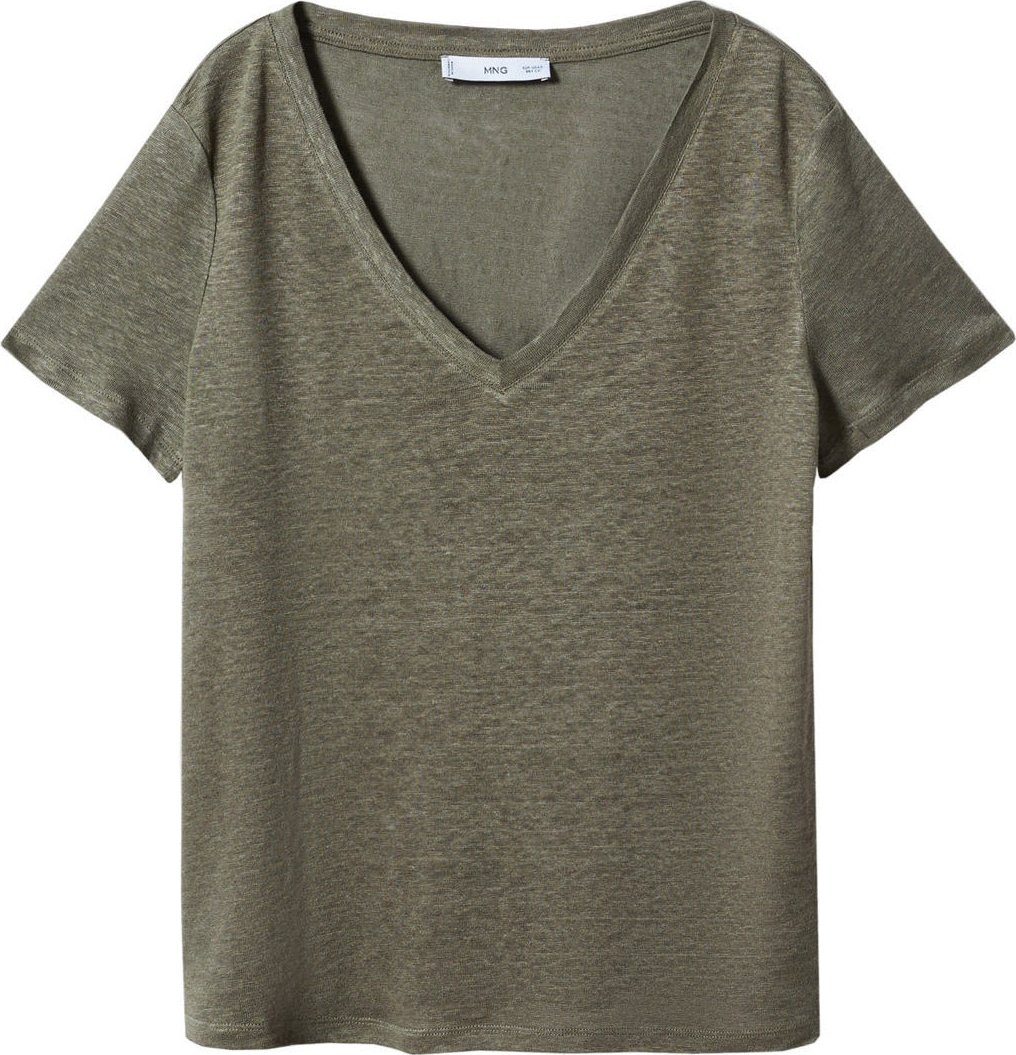 MANGO Tričko 'LINITO' khaki