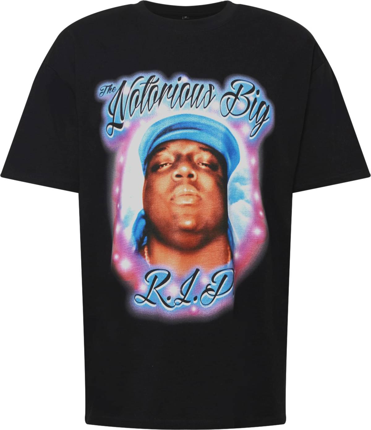 Mister Tee Tričko 'Biggie R.I.P' světlemodrá / hnědá / pink / černá