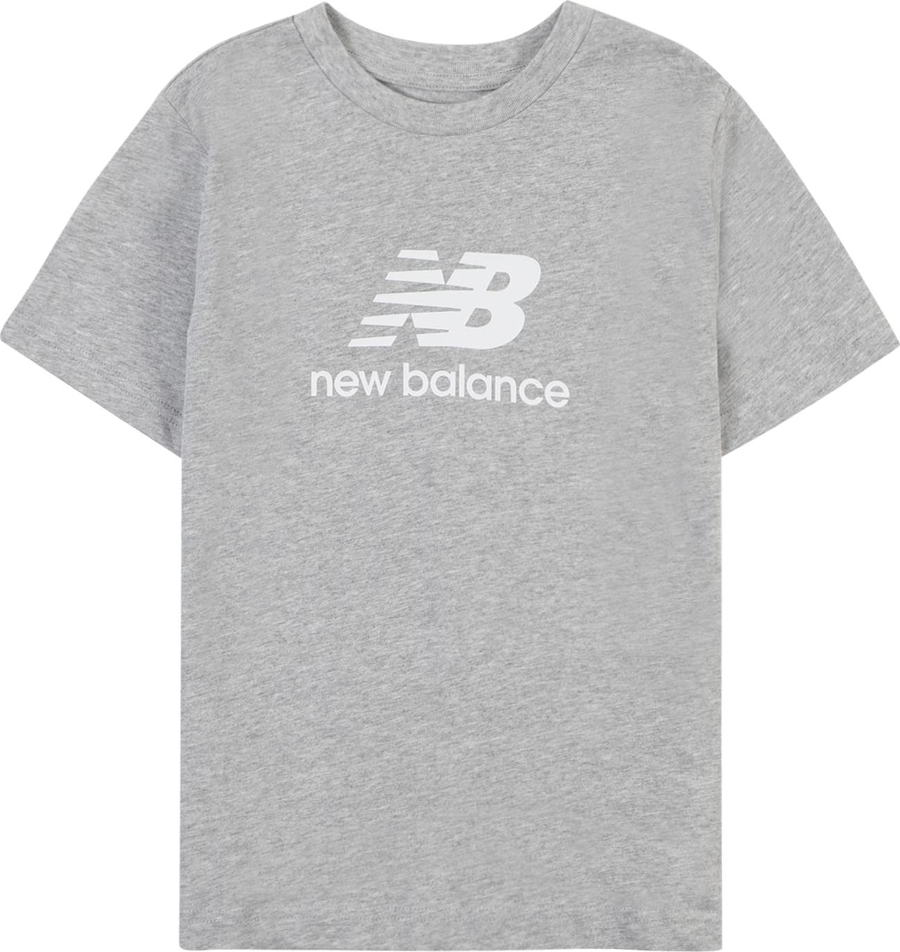 new balance Tričko šedý melír / bílá