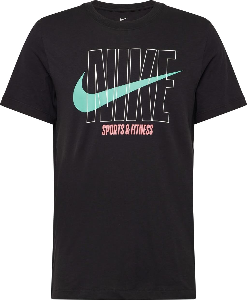 NIKE Funkční tričko tyrkysová / světle růžová / černá