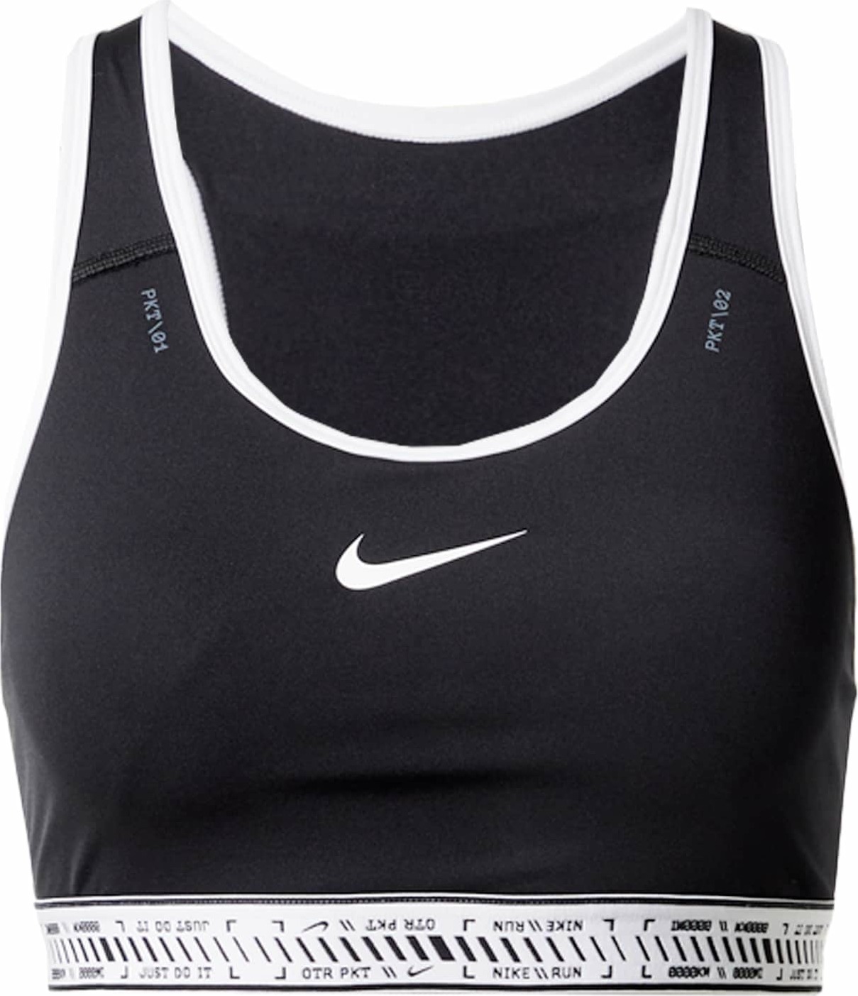 NIKE Sportovní podprsenka černá / bílá