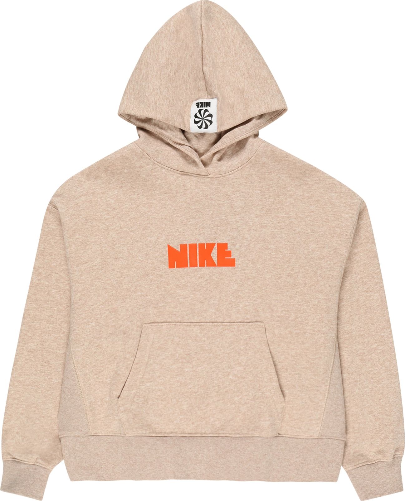 Nike Sportswear Mikina béžový melír / svítivě oranžová