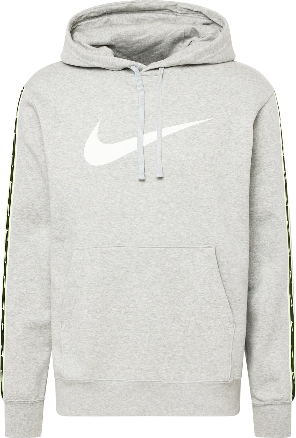 Nike Sportswear Mikina 'Repeat' šedý melír / svítivě zelená / černá / bílá