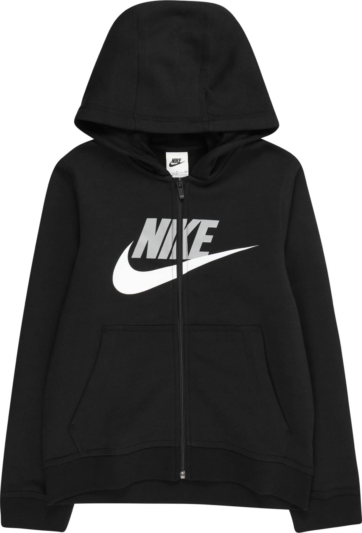 Nike Sportswear Mikina světle šedá / černá / bílá