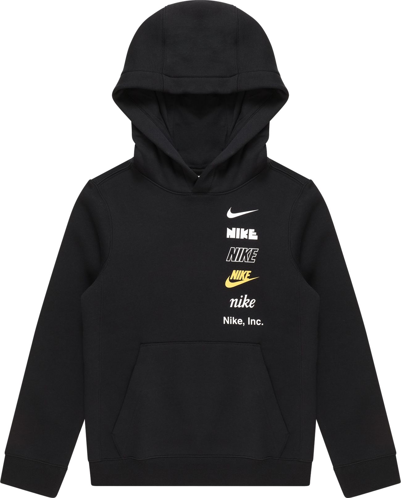 Nike Sportswear Mikina zlatě žlutá / černá / bílá