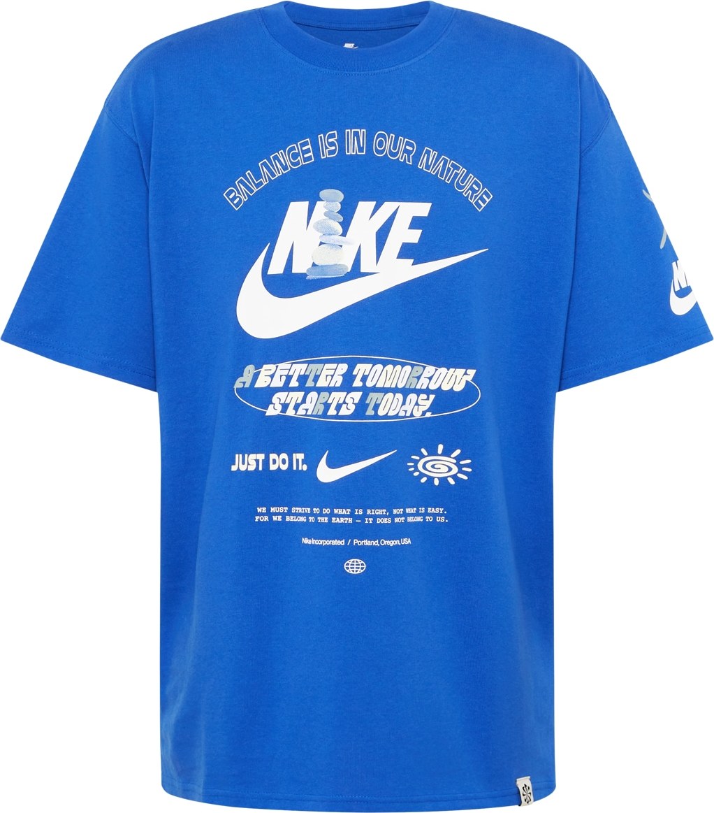 Nike Sportswear Tričko královská modrá / šedá / bílá