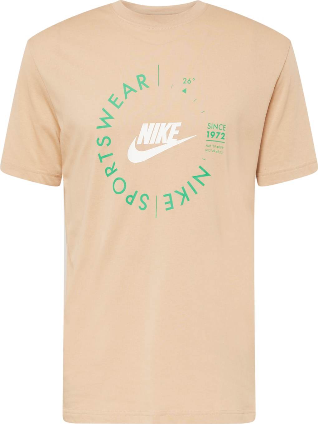 Nike Sportswear Tričko světle hnědá / zelená / bílá