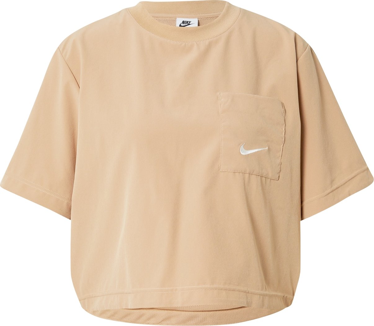 Nike Sportswear Tričko tmavě béžová / bílá