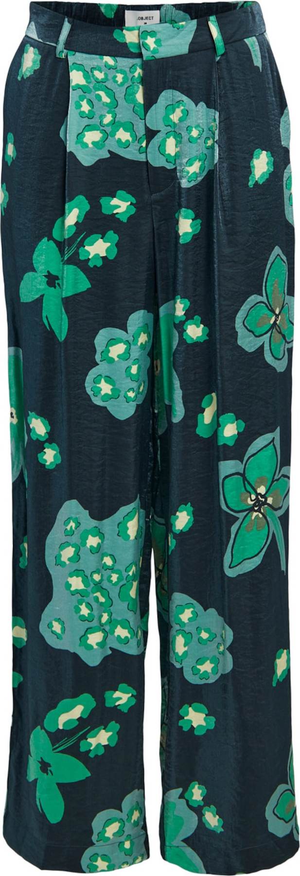 OBJECT Kalhoty 'Flora' námořnická modř / zelená