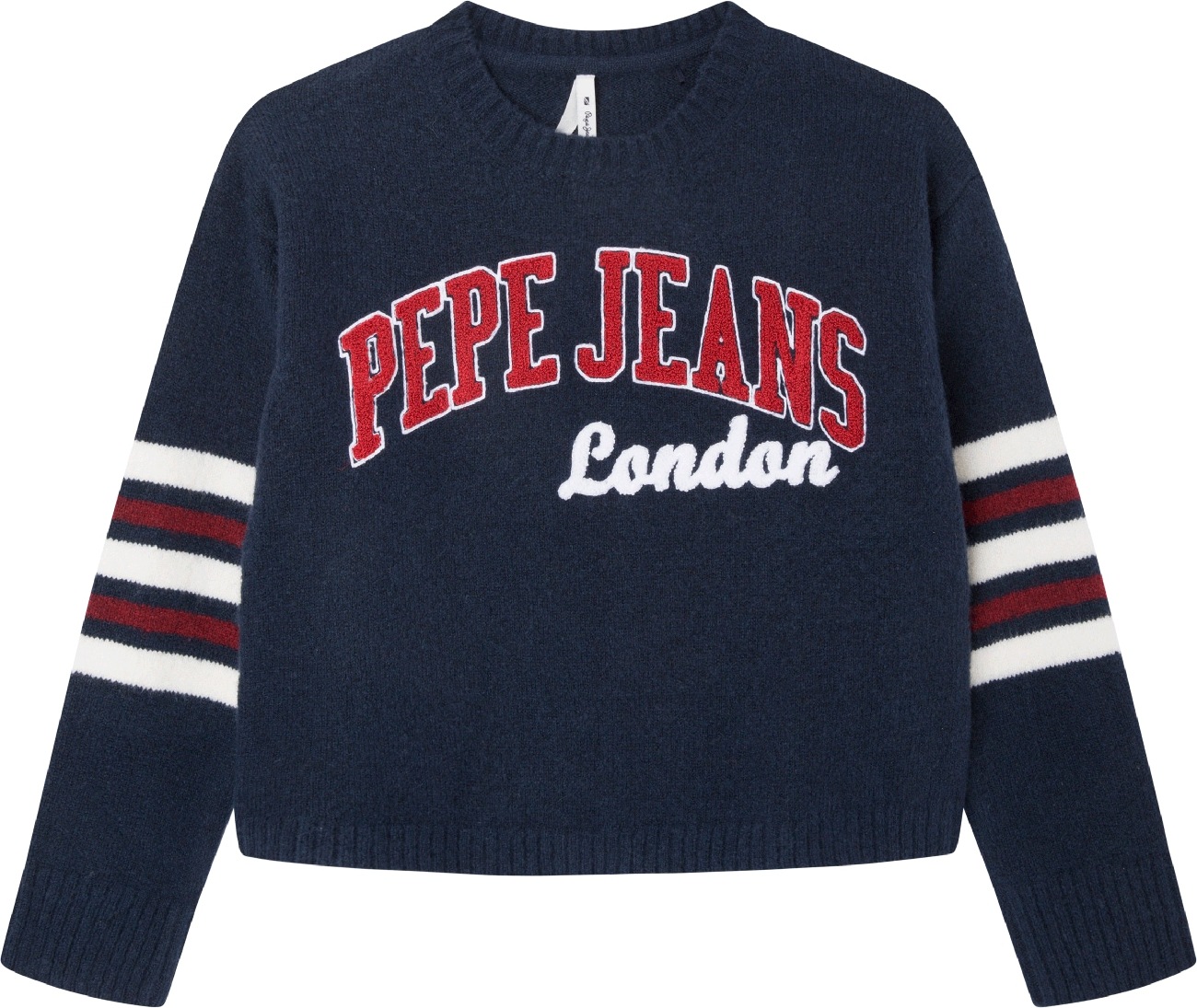 Pepe Jeans Svetr 'XAY' marine modrá / červená / bílá