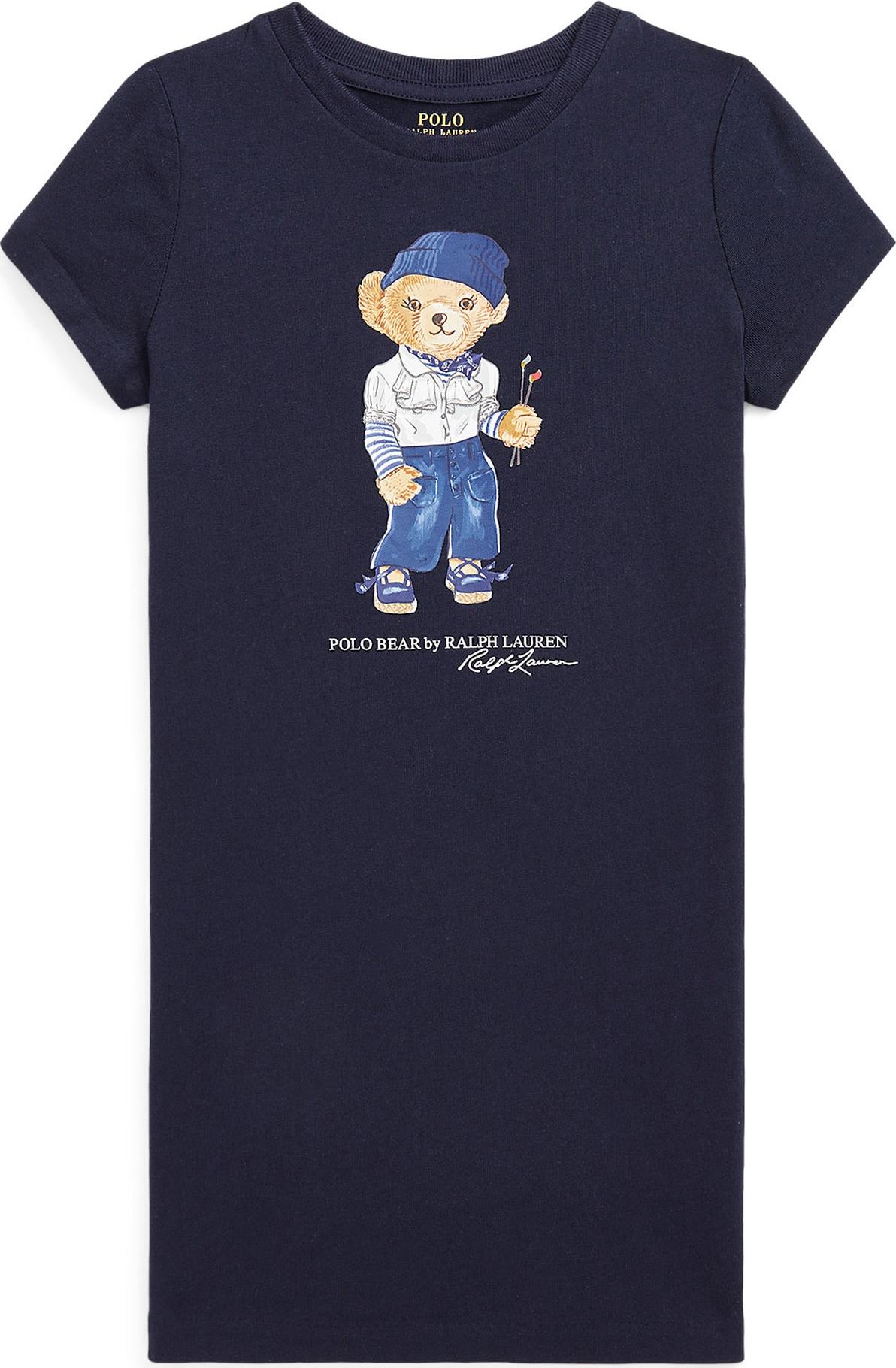 Polo Ralph Lauren Šaty nebeská modř / tmavě modrá / světle hnědá / bílá