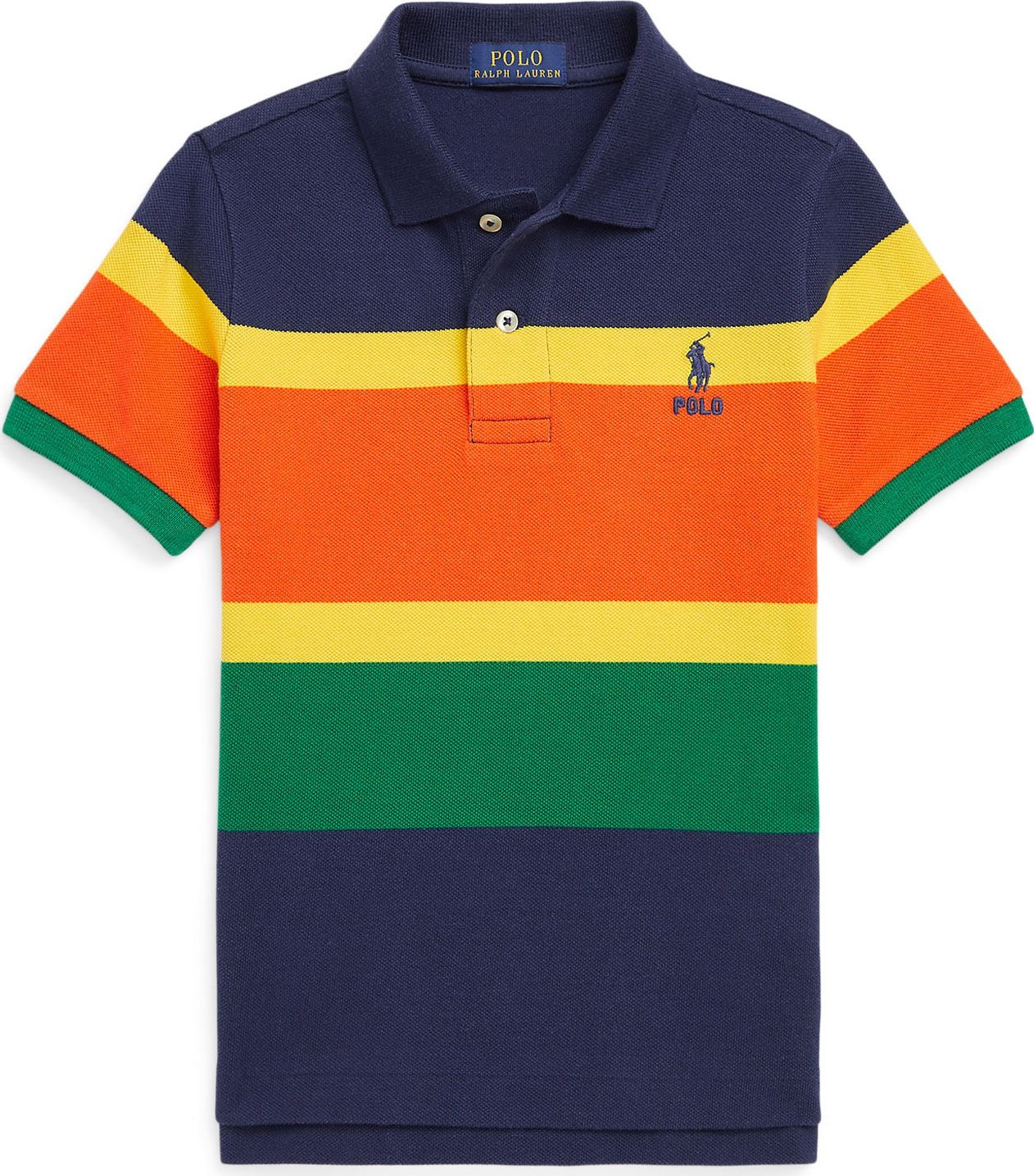 Polo Ralph Lauren Tričko tmavě modrá / žlutá / světle zelená / oranžová