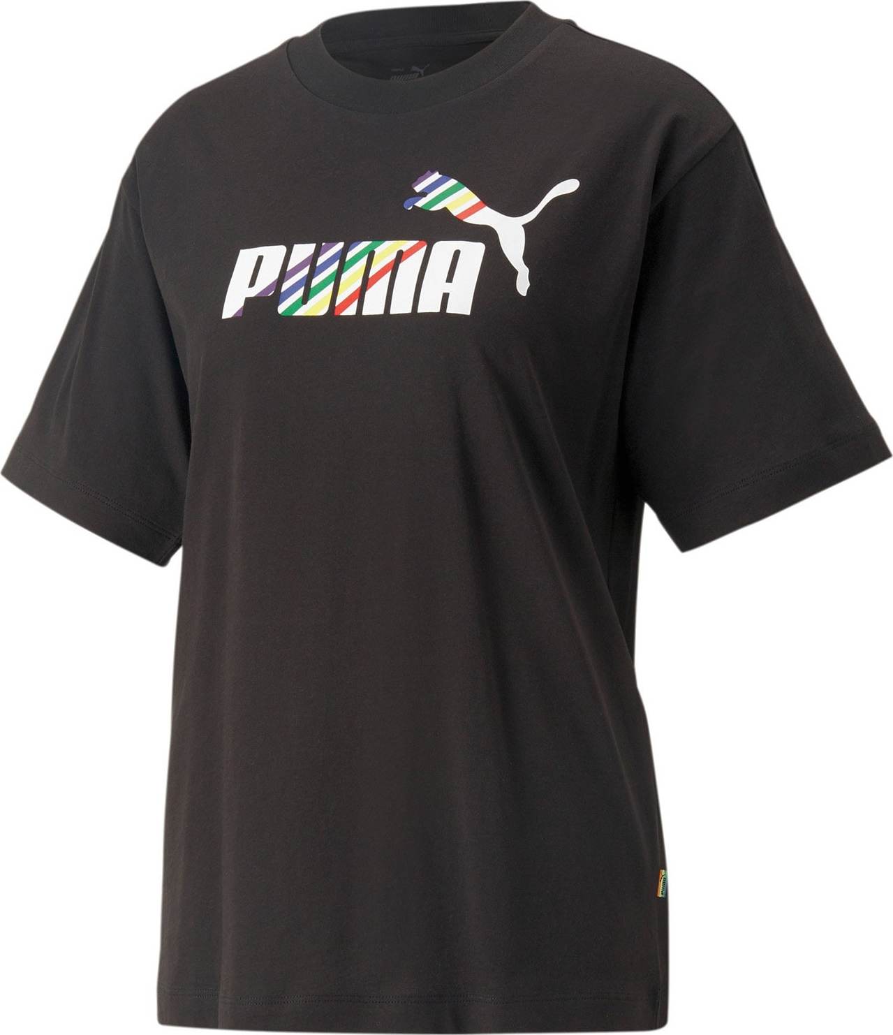 PUMA Funkční tričko 'Love Is Love' trávově zelená / světle fialová / černá / bílá