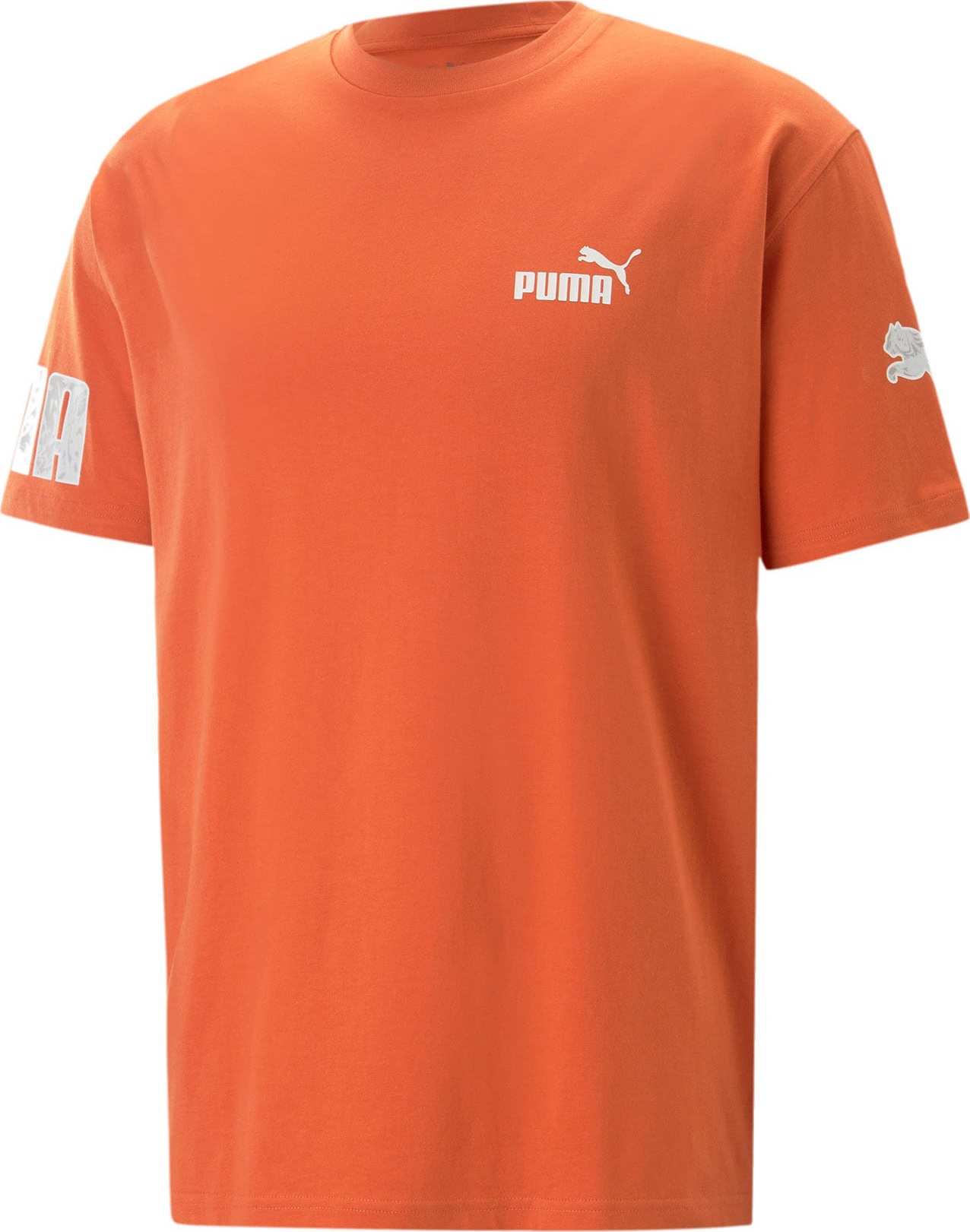 PUMA Funkční tričko 'Power' světle šedá / oranžová / bílá