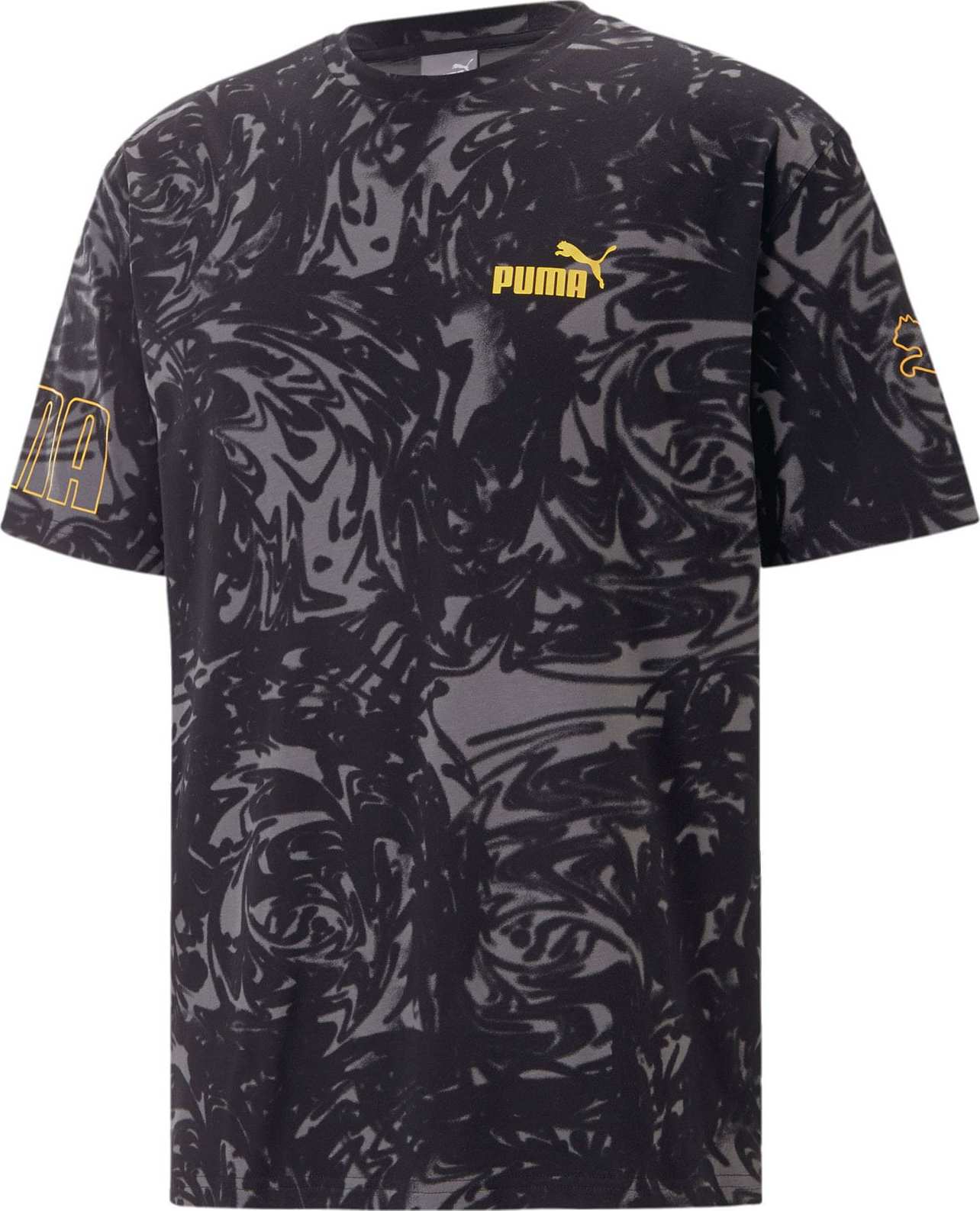 PUMA Funkční tričko 'POWER' žlutá / tmavě šedá / černá