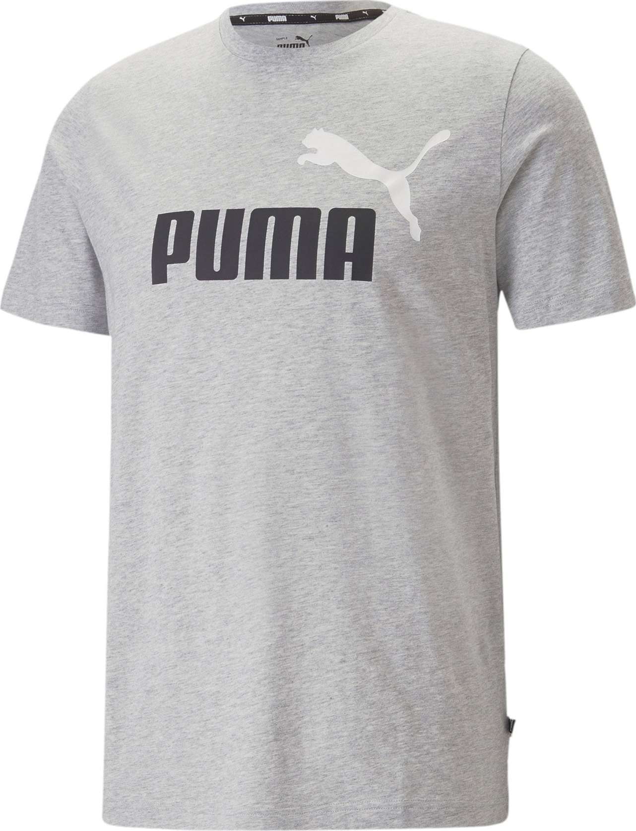 PUMA Tričko šedý melír / černá / bílá