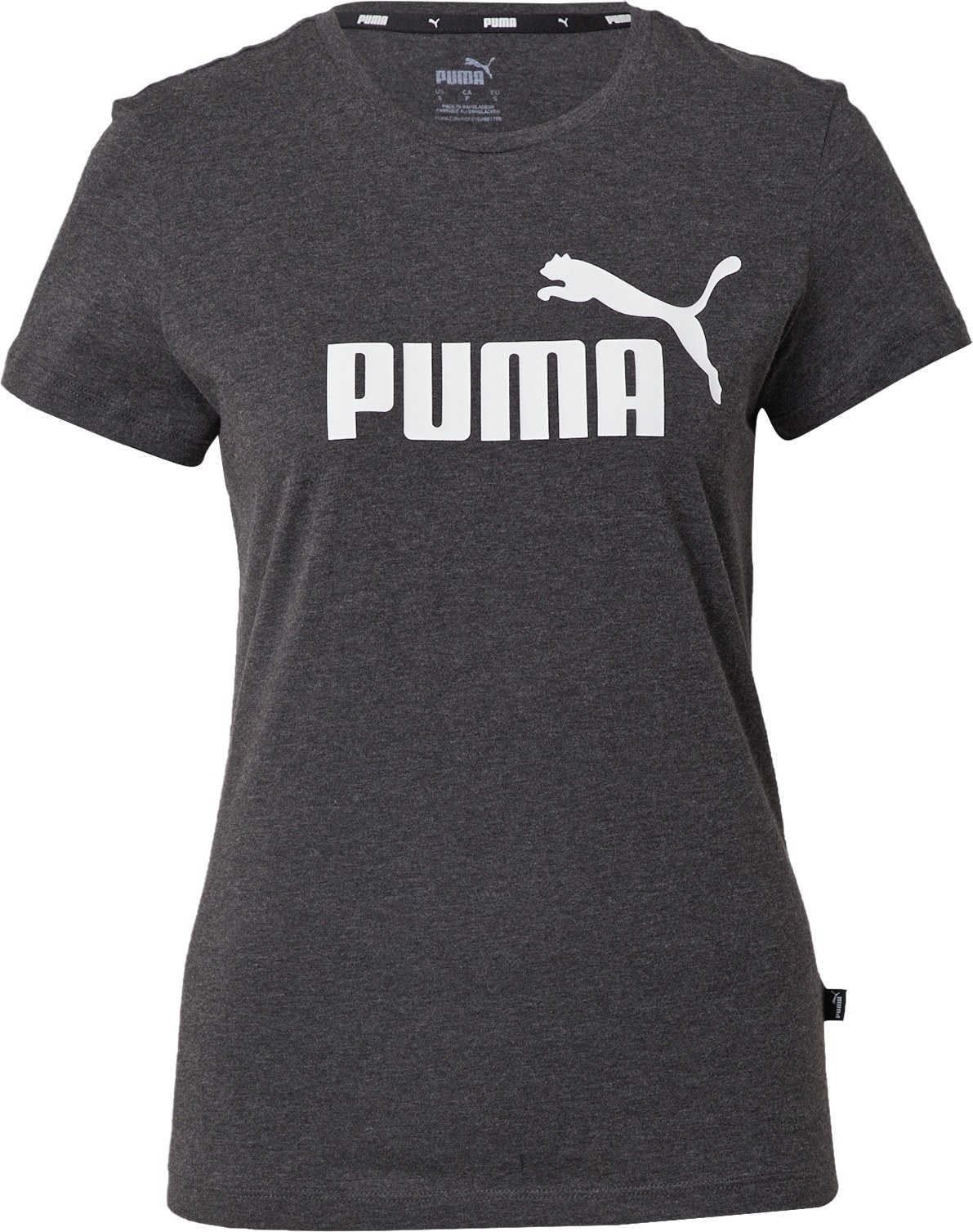 PUMA Funkční tričko tmavě šedá / bílá