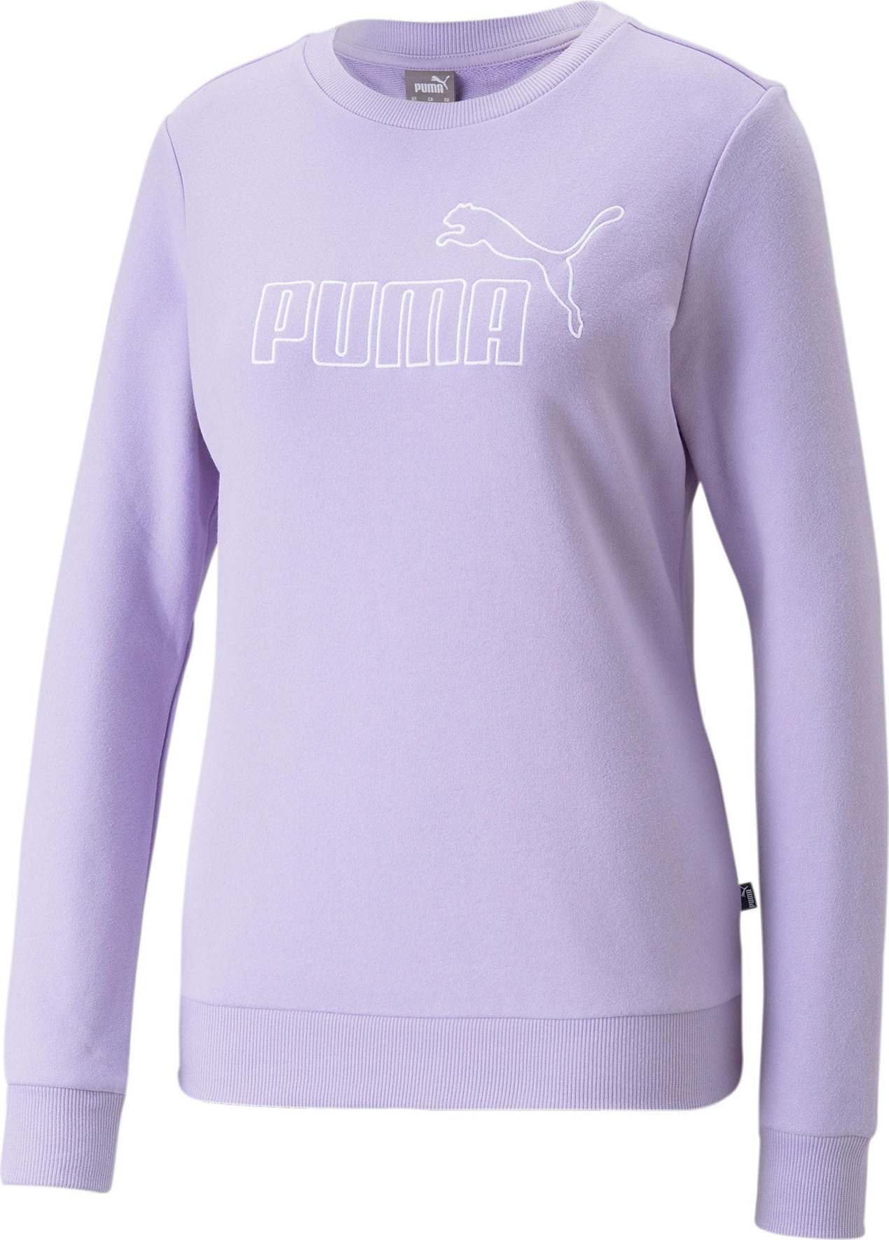 PUMA Sportovní mikina šeříková / bílá