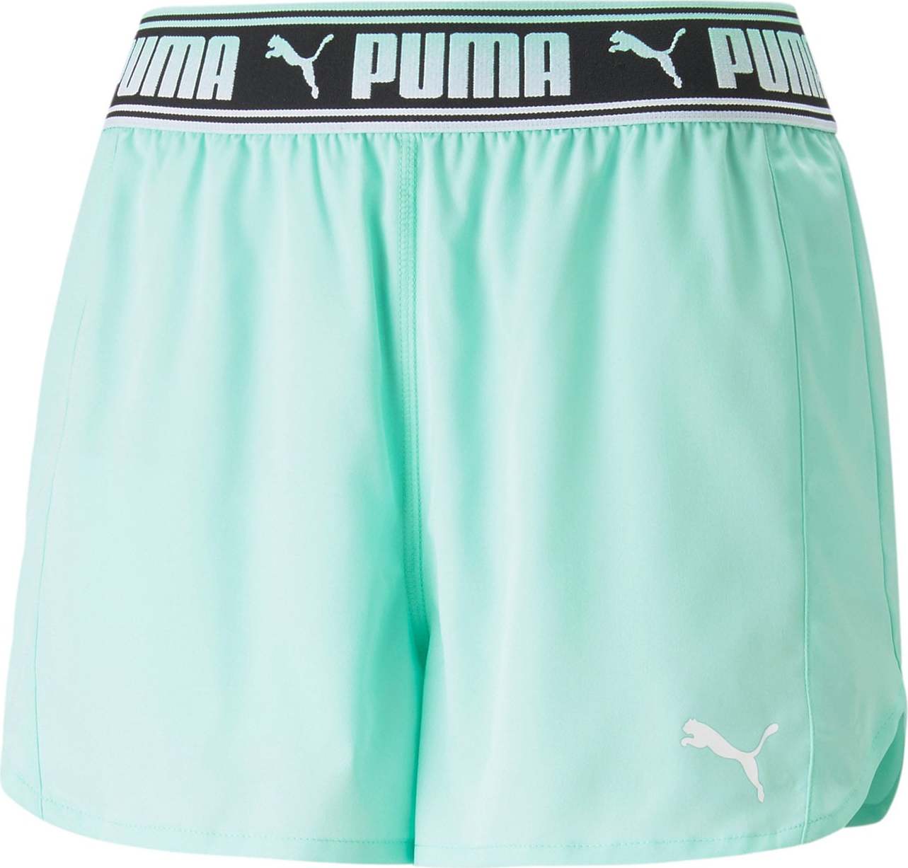 PUMA Sportovní kalhoty světle zelená / černá / bílá