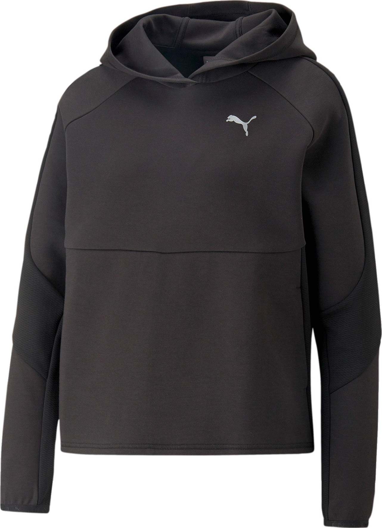 PUMA Sportovní mikina 'EVOSTRIPE' šedá / černá