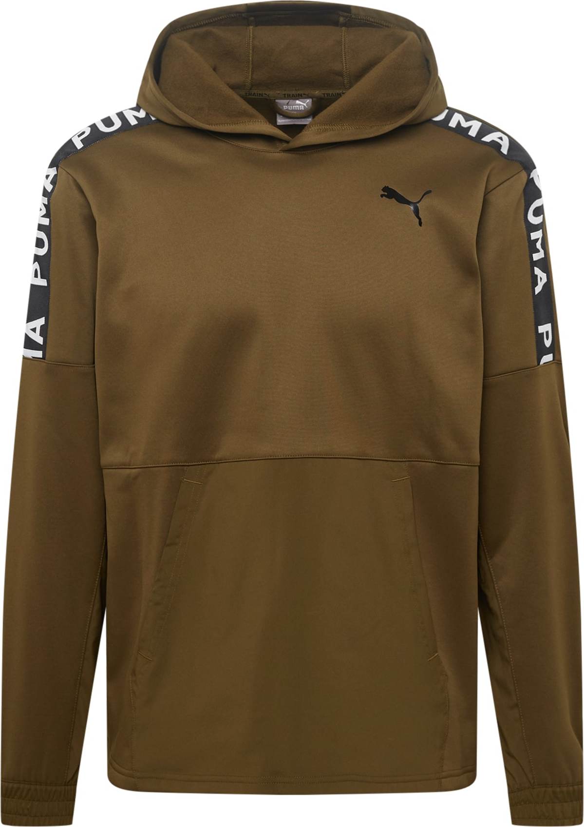 PUMA Sportovní mikina khaki / černá / bílá