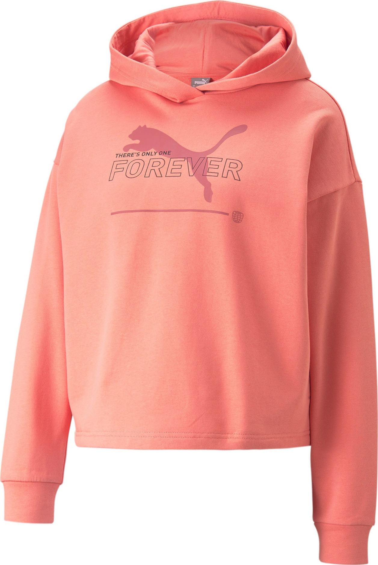 PUMA Sportovní mikina korálová / černá