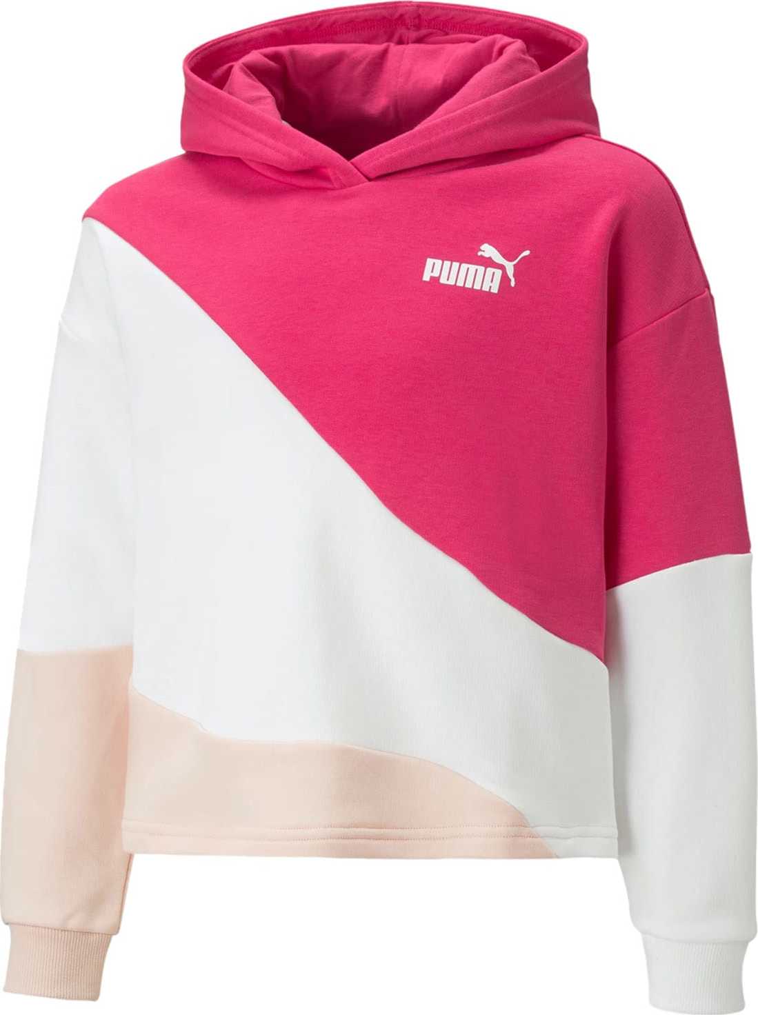 PUMA Sportovní mikina tělová / orchidej / bílá