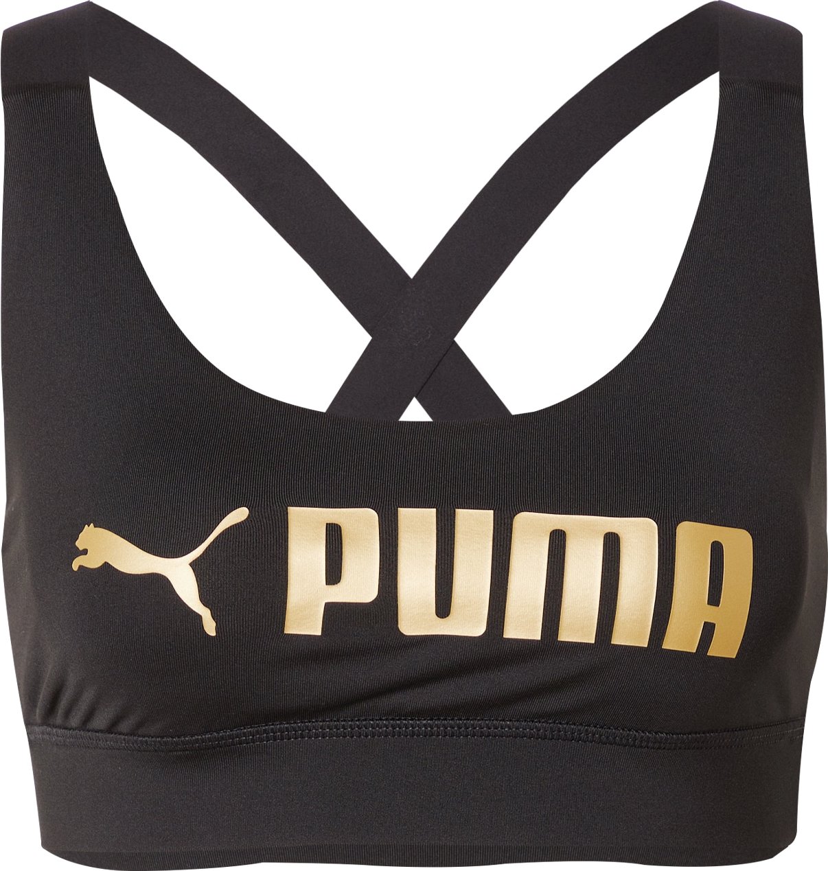 PUMA Sportovní podprsenka zlatá / černá