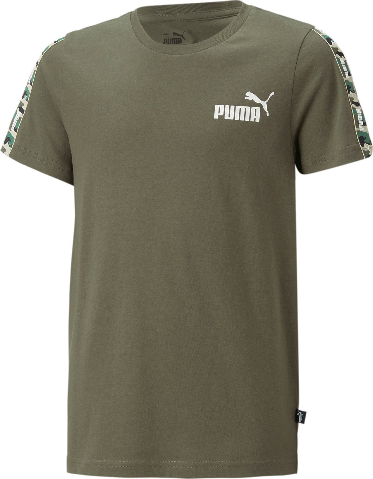 PUMA Tričko starobéžová / zelená / khaki / bílá