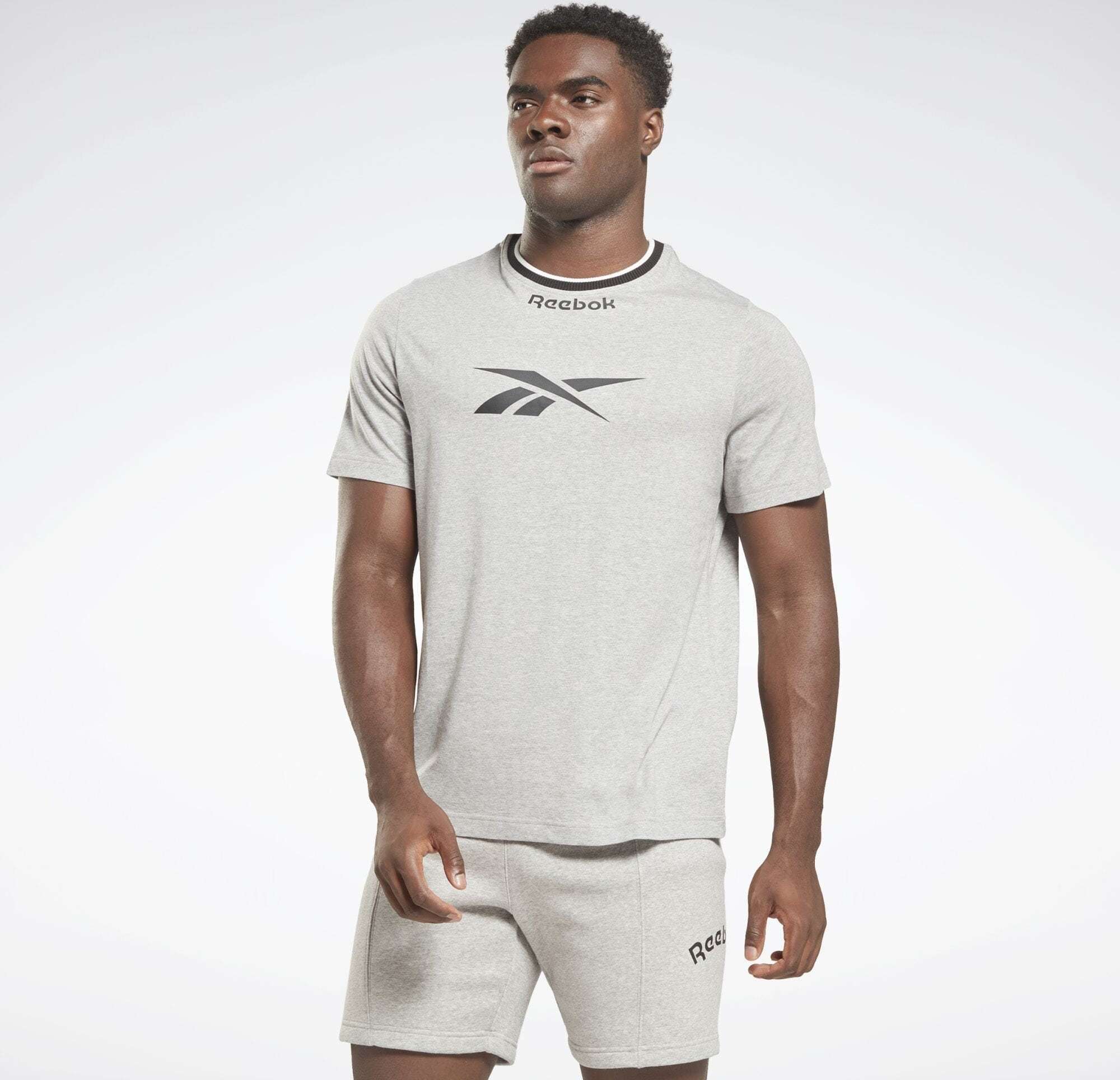 Reebok Sport Funkční tričko 'Identity' světle šedá / černá