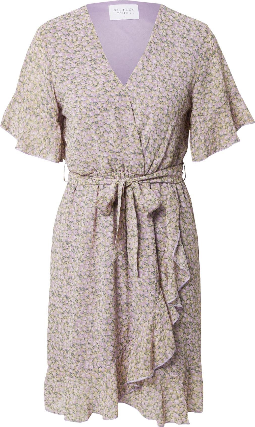 SISTERS POINT Letní šaty 'NEW GRETO-8' námořnická modř / olivová / lenvandulová