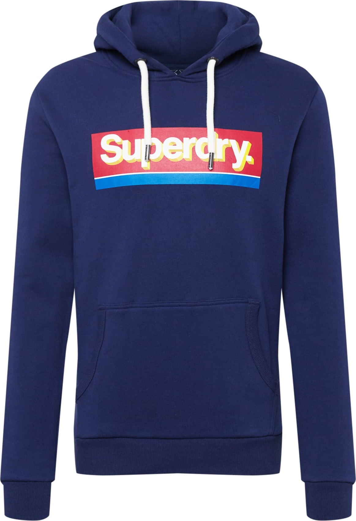 Superdry Mikina modrá / marine modrá / žlutá / červená / bílá