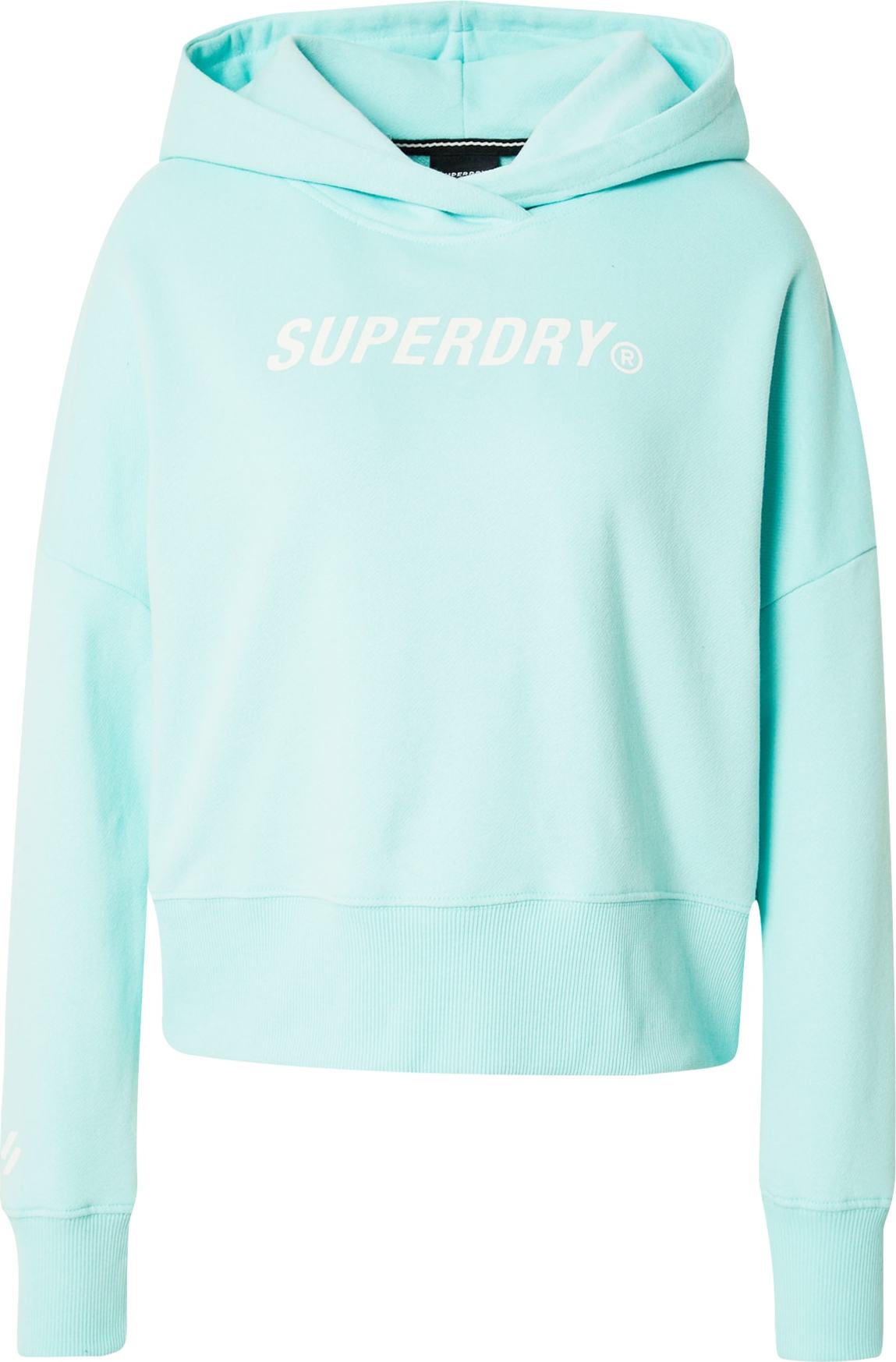 Superdry Mikina aqua modrá / bílá