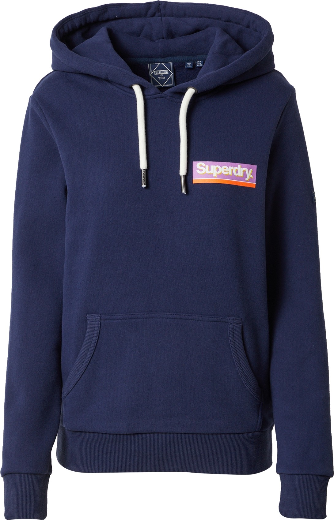 Superdry Mikina námořnická modř / fialová / oranžová / bílá