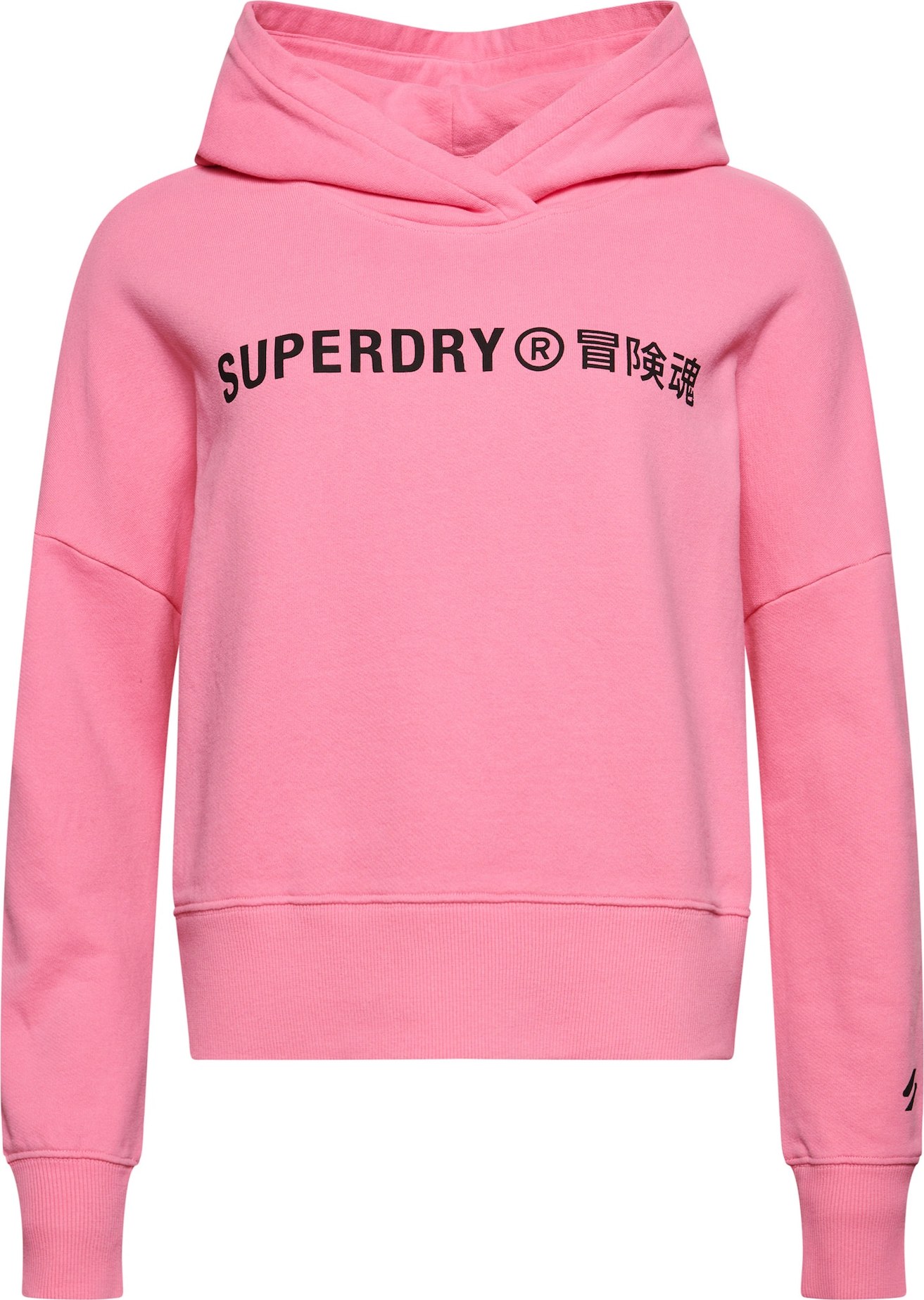 Superdry Mikina pink / černá