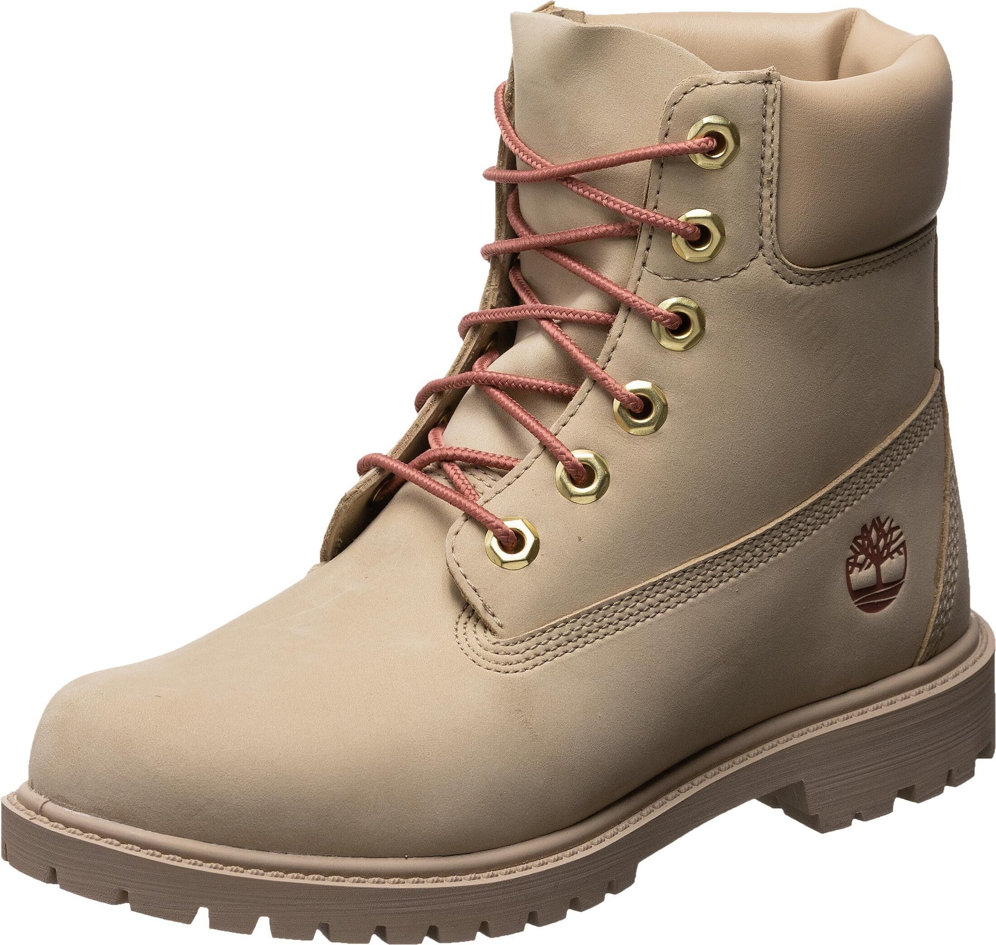 TIMBERLAND Šněrovací kozačky béžová / rezavě hnědá