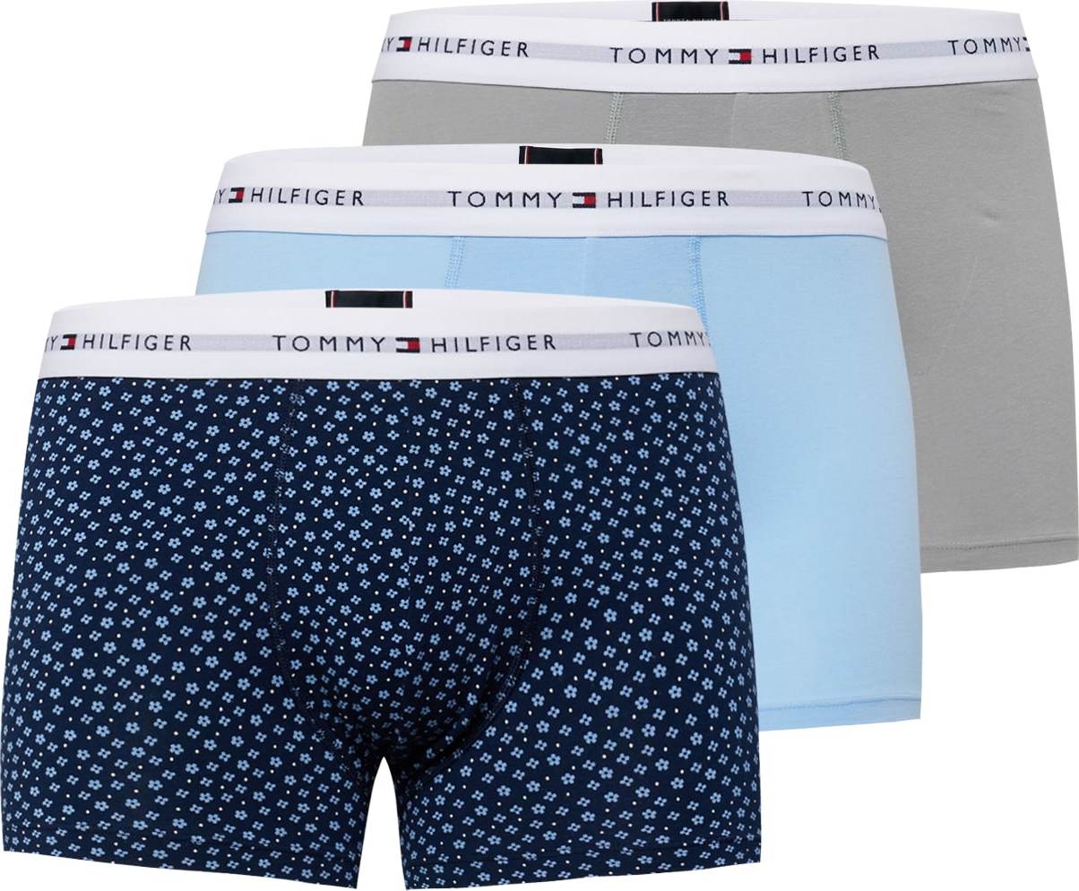 TOMMY HILFIGER Boxerky námořnická modř / světlemodrá / světle šedá / bílá