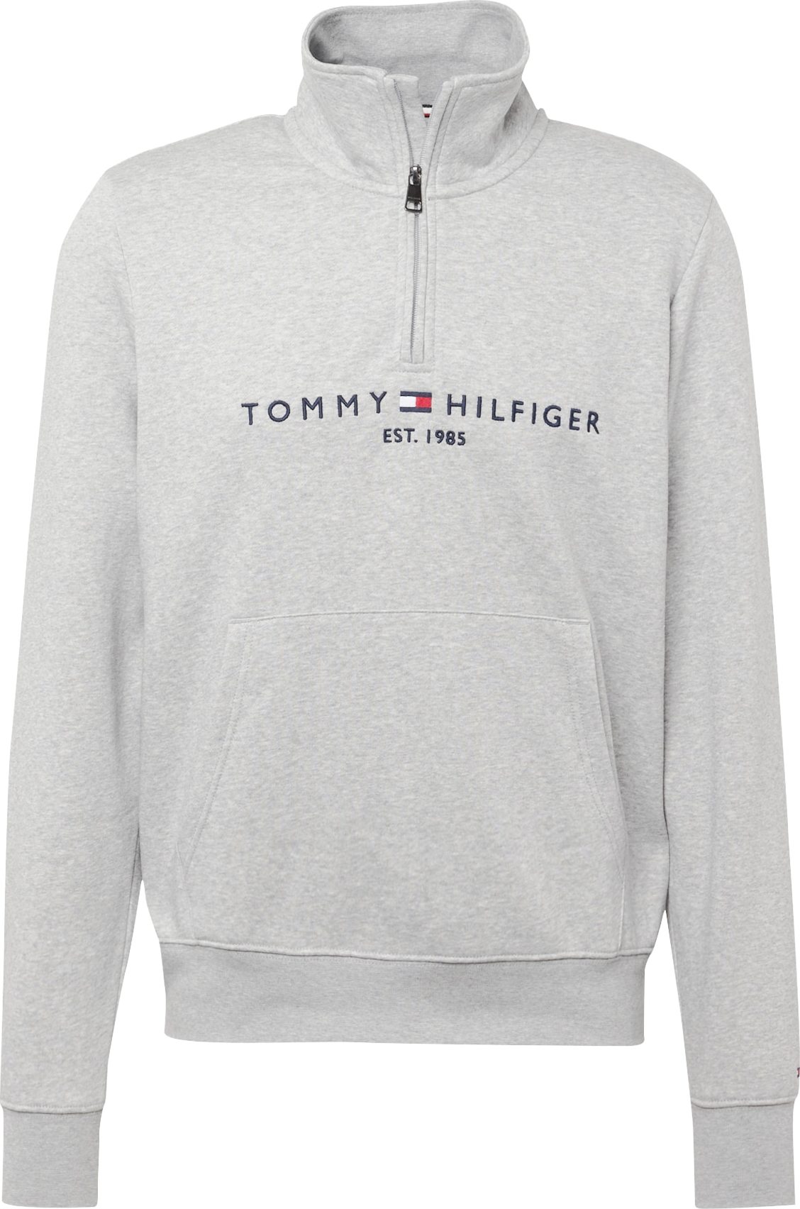 TOMMY HILFIGER Mikina námořnická modř / šedý melír / červená / bílá