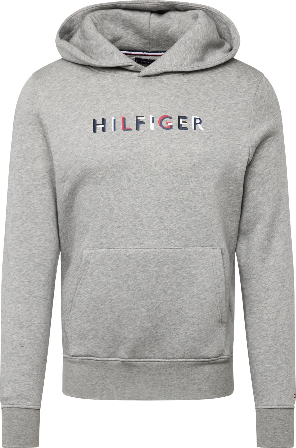 TOMMY HILFIGER Mikina námořnická modř / šedý melír / červená / bílá