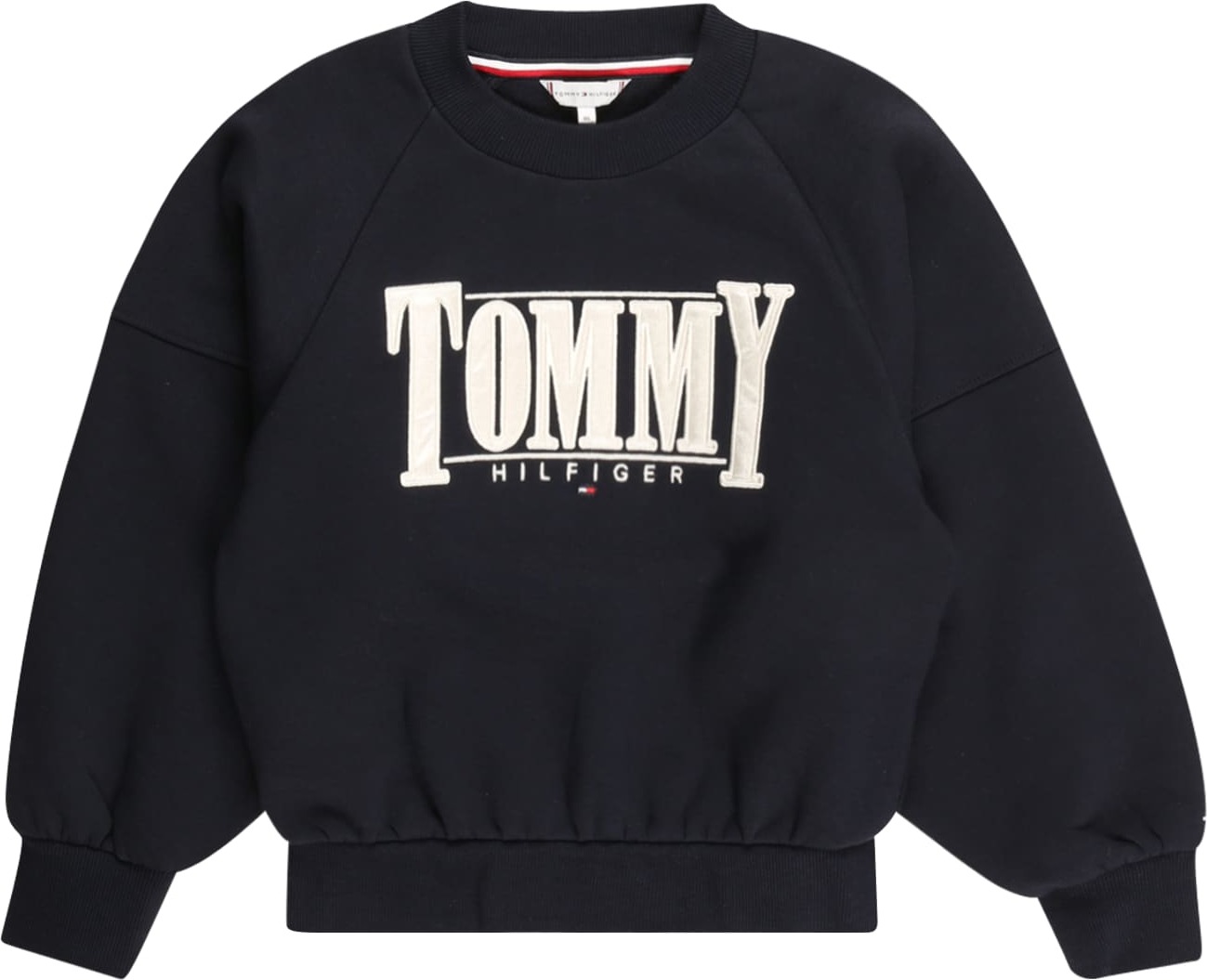 TOMMY HILFIGER Mikina starobéžová / noční modrá / červená / bílá