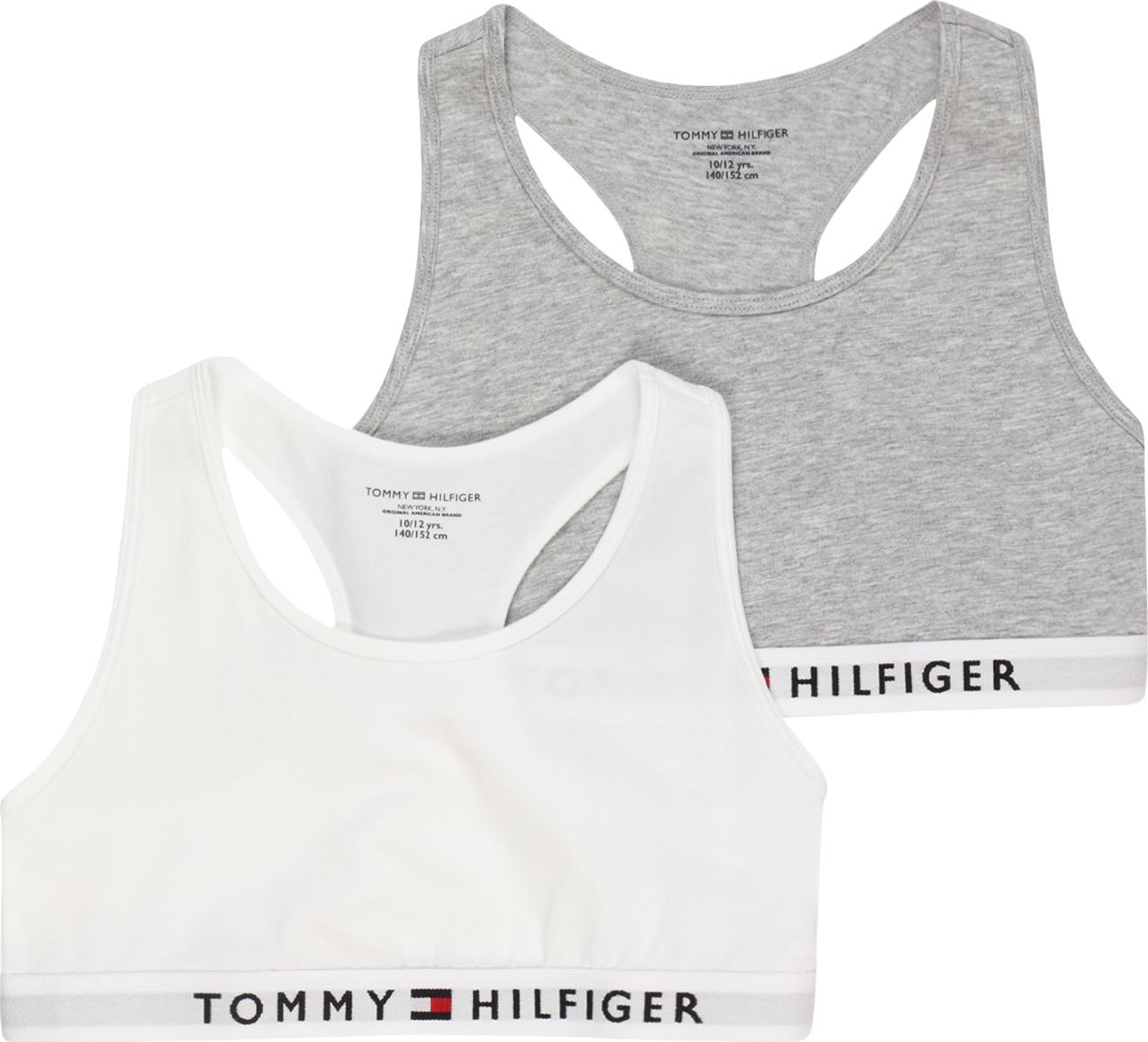 TOMMY HILFIGER Podprsenka šedá / bílá