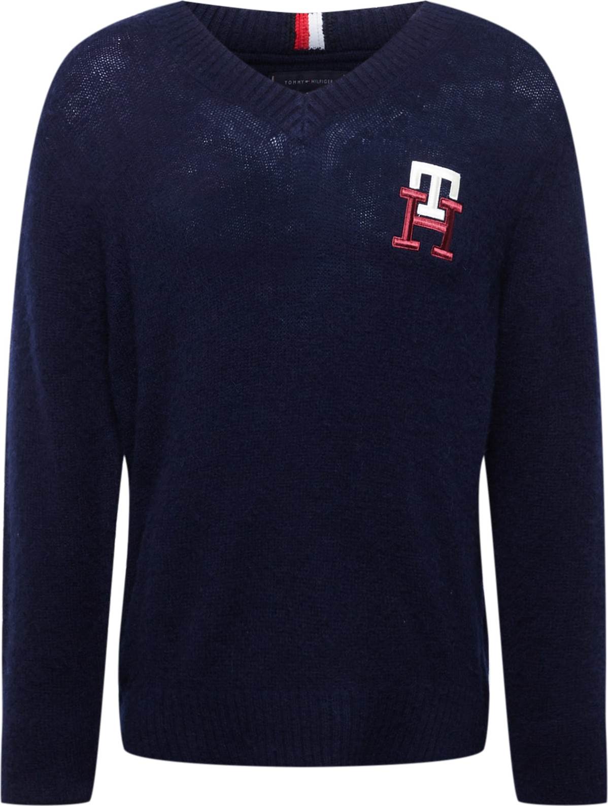 TOMMY HILFIGER Svetr námořnická modř / červená / bílá